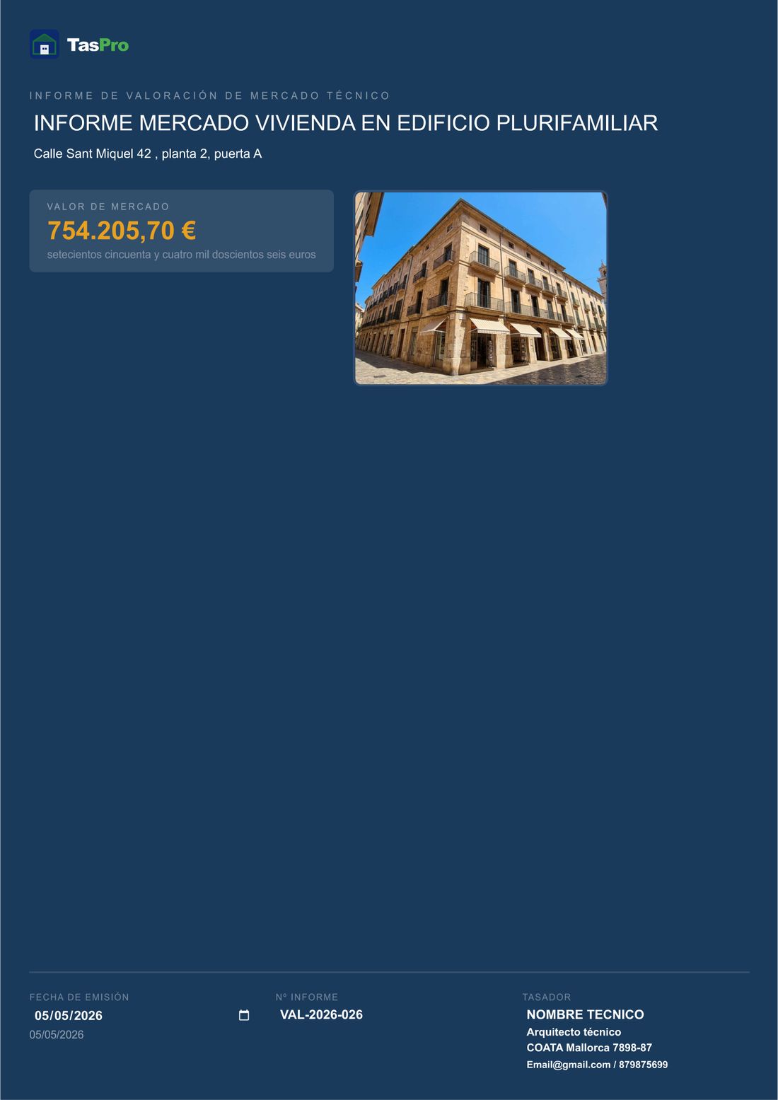 Portada del informe TasPro